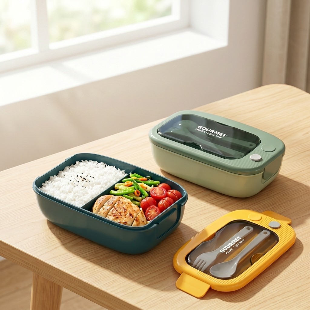 Meal Prep Ideas - Microwavable Plastic Bento Box 2 Compartment
