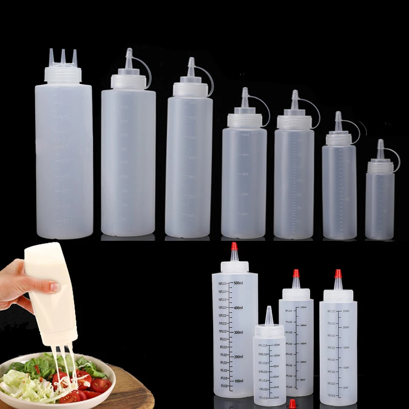 1Pcs Empty120ml-1000ml PE Plas - Sauce Squeeze Bottle 评论和价格