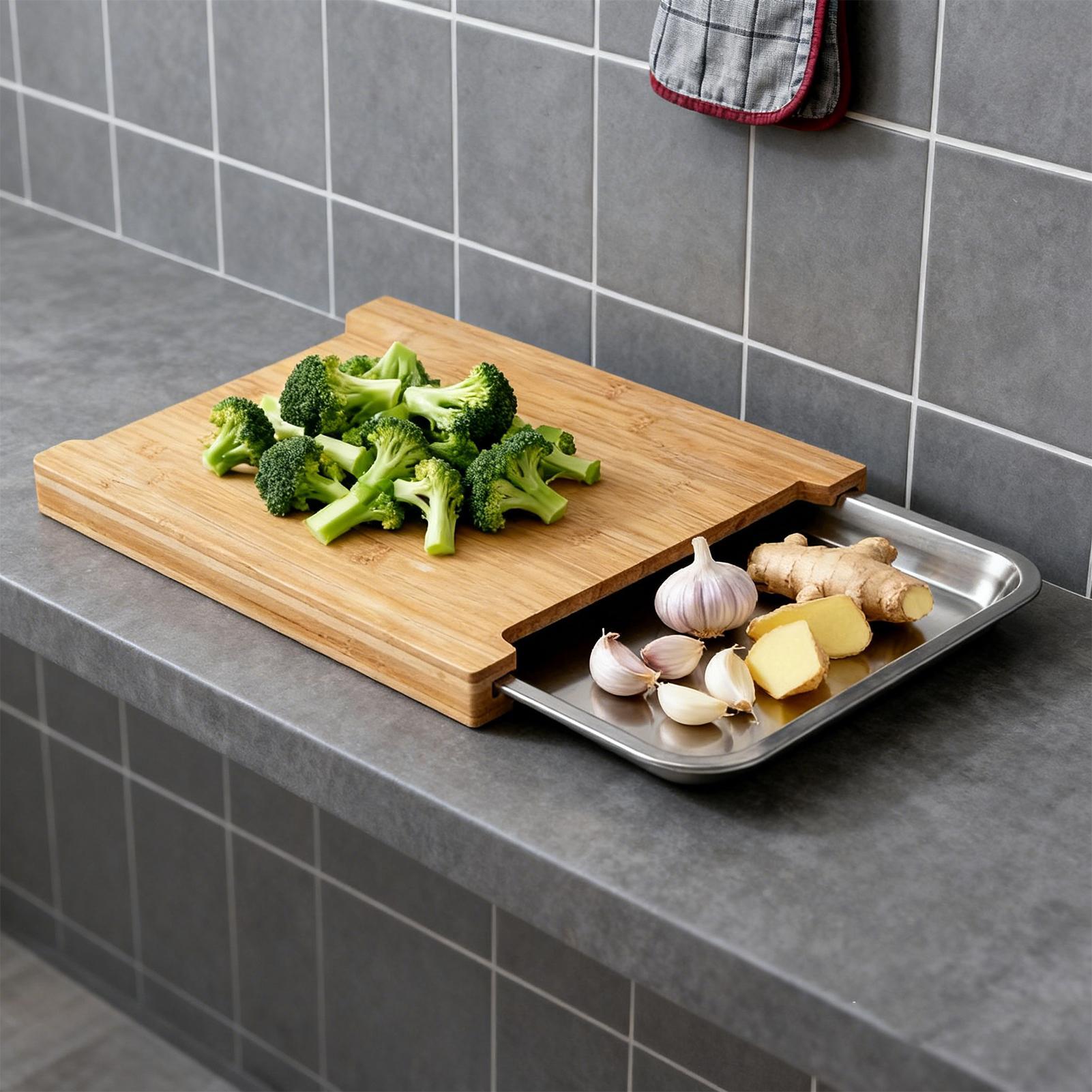 Wooden Cutting Board Non-Slip  - Meal Prep Food 评论和价格