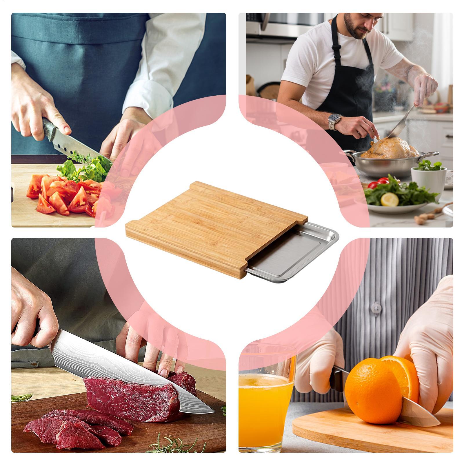 Wooden Cutting Board Non-Slip  - Meal Prep Food 评论和价格
