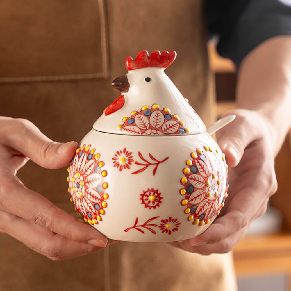Cute Chicken Seasoning Jar Wit - Herb Keeper Bottle 评论和价格