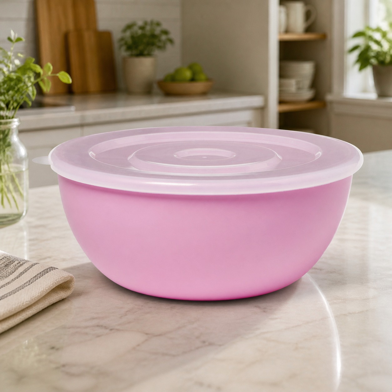 Pink Bowl With Matching Lid, D - Meal Prep Food 评论和价格